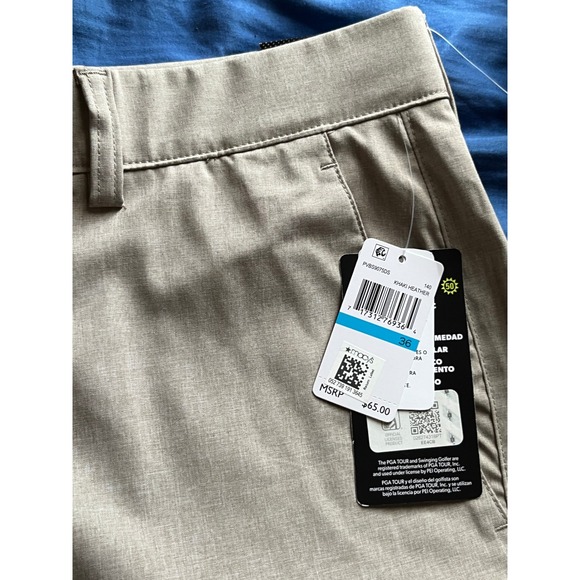 PGA TOUR Men's Khaki Heather Stretch Golf Shorts Size 36 New With Tags - Picture 5 of 6